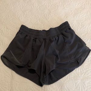 Lululemon low rise hotty hot shorts dark grey